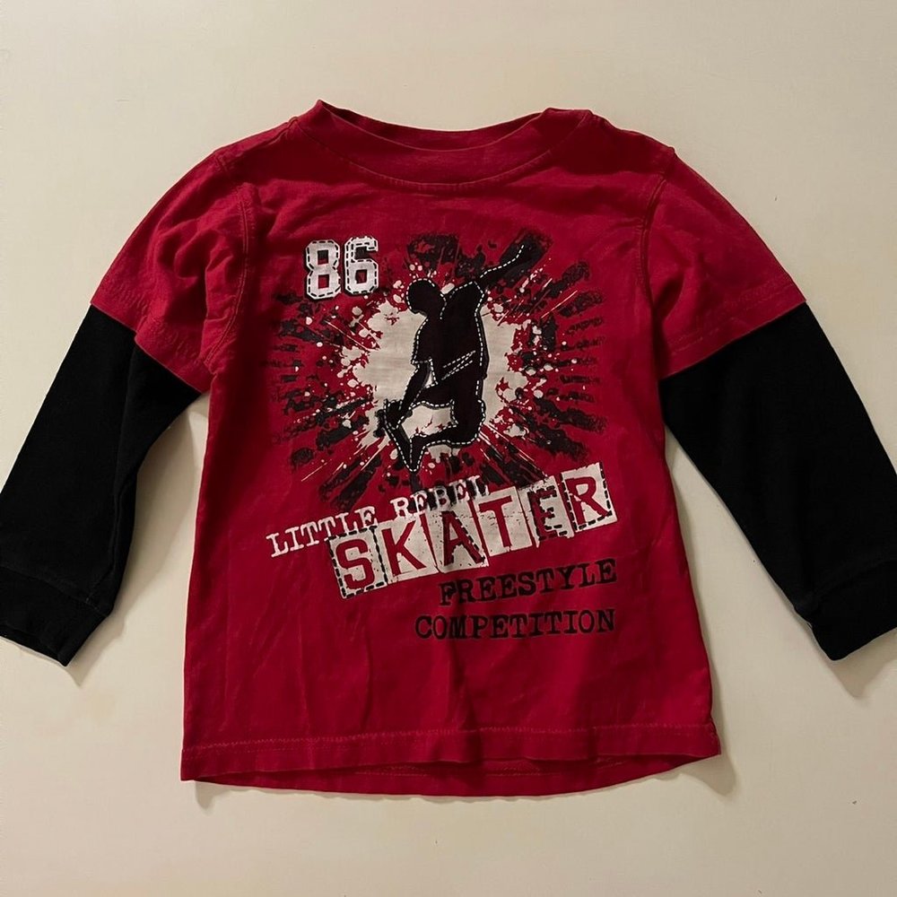 Red and black skater long sleeve shirt